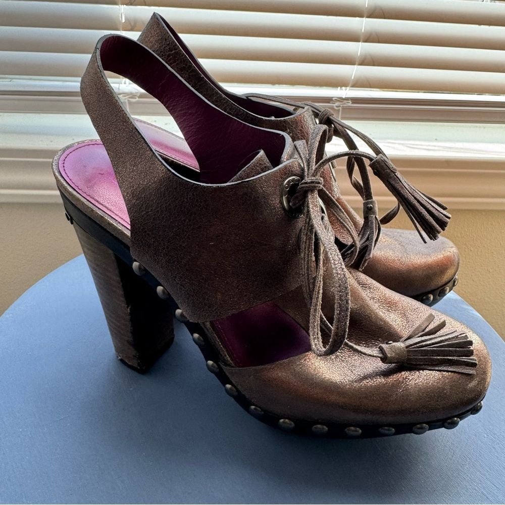 Coach ♥ Poppy Bronze Studded Platform Heels – Size 7.5 - Picture 10 of 15